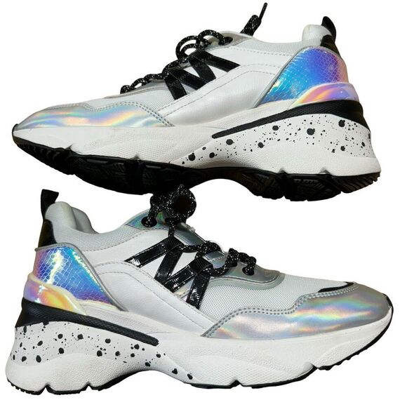 ALDO Women's Thaliri chunky panel trainer in silver metallic Sz 10 New W/O Tags - Picture 8 of 10